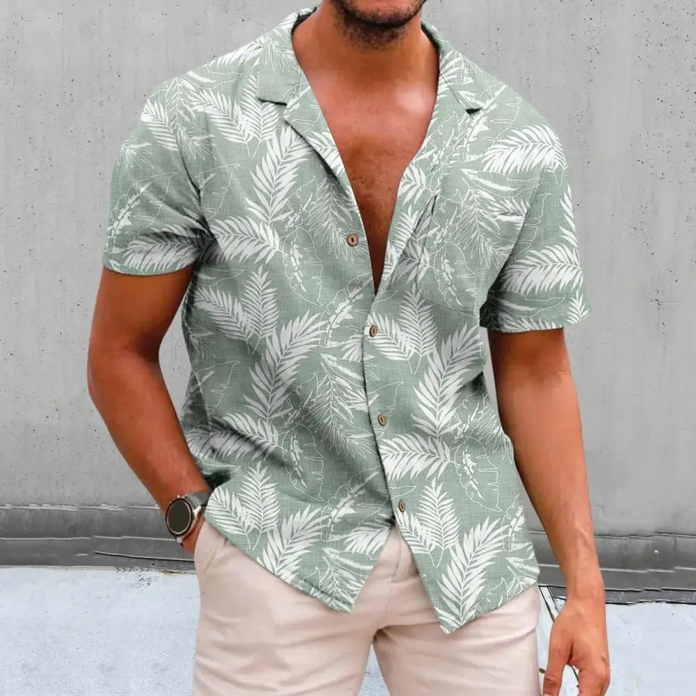Summer Hawaiian Men Lapel Short Sleeve Shirt Top Leaves Print Single-Breasted Thin Beach Casual Shirt Streetwear
Summer Hawaiian Men Lapel Short Sleeve Shirt Top Leaves Print Single-Breasted Thin Beach Casual Shirt Streetwear