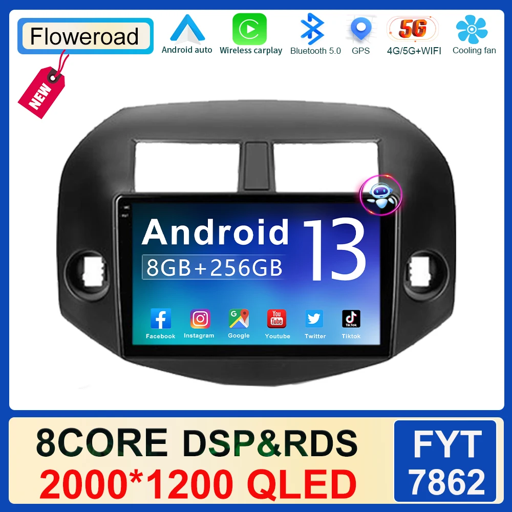2K Screen For Toyota RAV4 3 XA30 2005 - 2013 Multimedia Video Player Navigation Stereo Carplay GPS Android No 2din 2 din dvd
2K Screen For Toyota RAV4 3 XA30 2005 - 2013 Multimedia Video Player Navigation Stereo Carplay GPS Android No 2din 2 din dvd