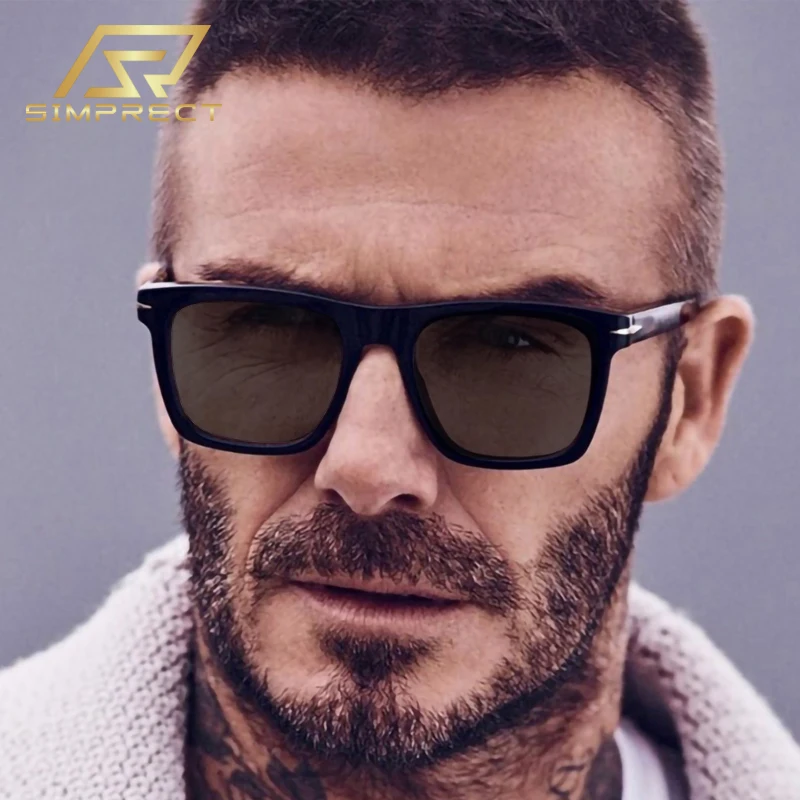 

SIMPRECT квадратные поляризованные солнцезащитные очки для мужчин UV400 высокое качество 2023 роскошный бренд дизайнер моды винтаж ретро солнцезащитные очки