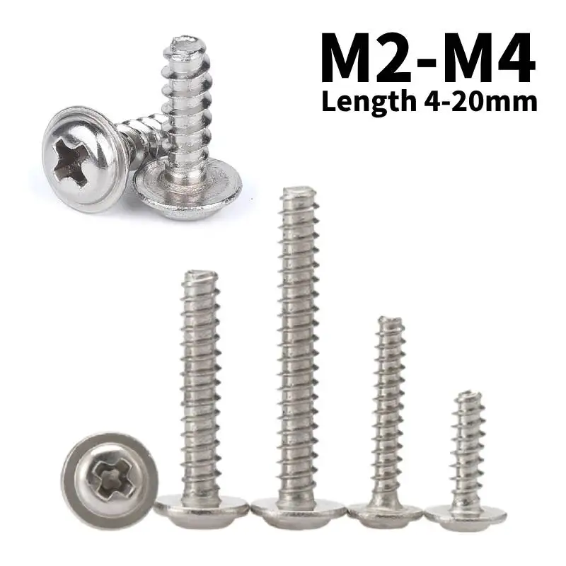Cross Recessed Round Head Flat Tapping Screws with Washers 304A2 Stainless Steel PWB DIN967 Cross Disc Screws Bolts with Washers
Cross Recessed Round Head Flat Tapping Screws with Washers 304A2 Stainless Steel PWB DIN967 Cross Disc Screws Bolts with Washers