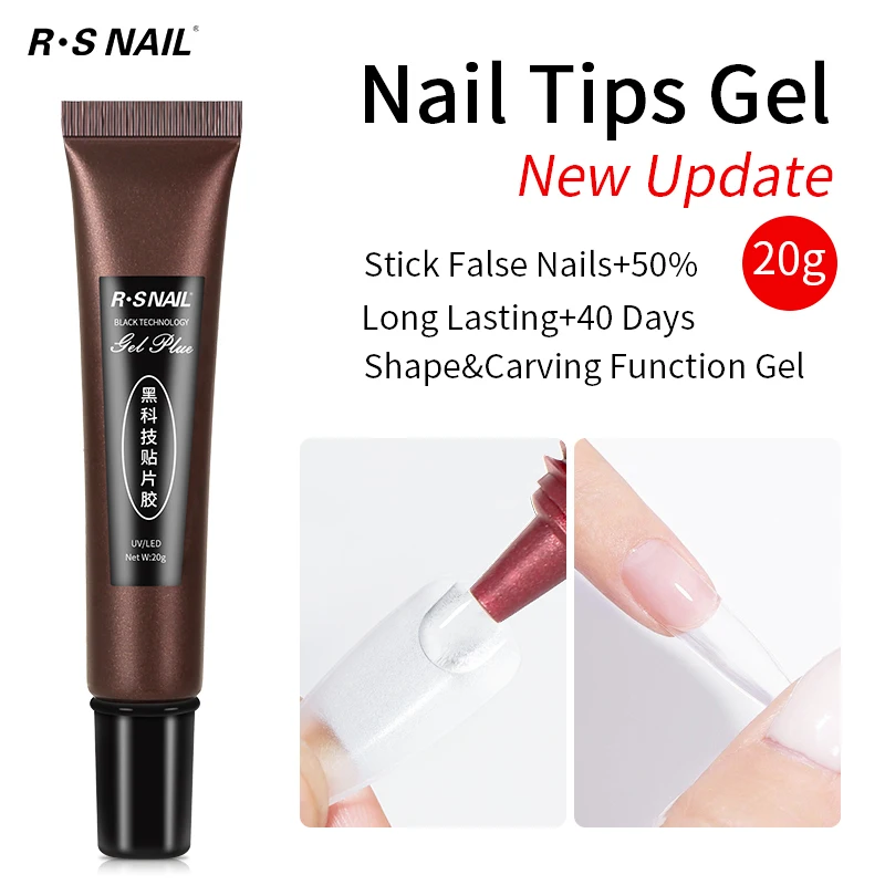 RS NAIL New Update Nail Tips Gel 20g No Need Base Patch Gel 20ml Transparent Clear Nail Gel Soak Off UV LED Nail Art Gel Varnish
RS NAIL New Update Nail Tips Gel 20g No Need Base Patch Gel 20ml Transparent Clear Nail Gel Soak Off UV LED Nail Art Gel Varnish