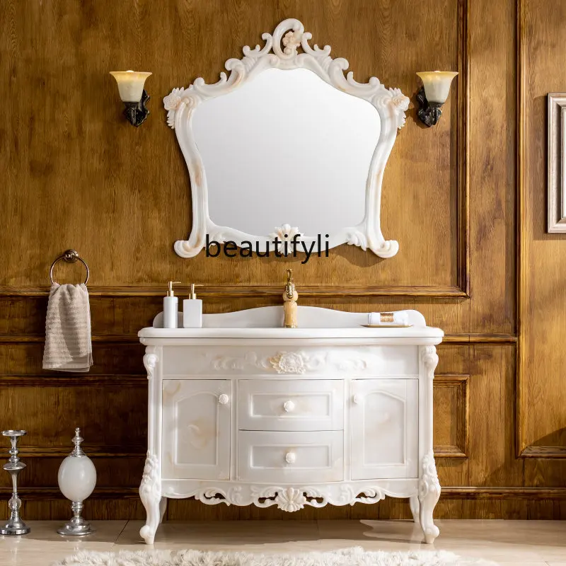yj European-Style Bathroom Cabinet Combination Bathroom Jade Light Luxury Floor-Standing Washstand Bathroom Cabinet
yj European-Style Bathroom Cabinet Combination Bathroom Jade Light Luxury Floor-Standing Washstand Bathroom Cabinet