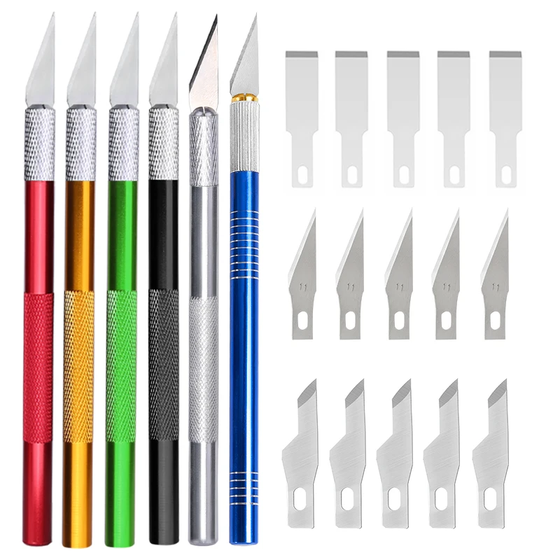 LMDZ 16PCS Craft Knife Engraving Tools Kit Multi-function Carving Cutter Metal Handle Non-slip Blades DIY Repair Hand Tools
LMDZ 16PCS Craft Knife Engraving Tools Kit Multi-function Carving Cutter Metal Handle Non-slip Blades DIY Repair Hand Tools