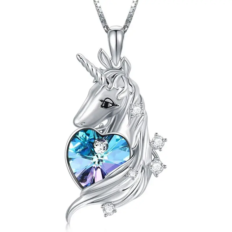 Cute Unicorn Pendant Love Heart Crystal Necklace White Gold Color Necklaces for Women Girls Christmas Jewelry Gifts Dropshipping
Cute Unicorn Pendant Love Heart Crystal Necklace White Gold Color Necklaces for Women Girls Christmas Jewelry Gifts Dropshipping