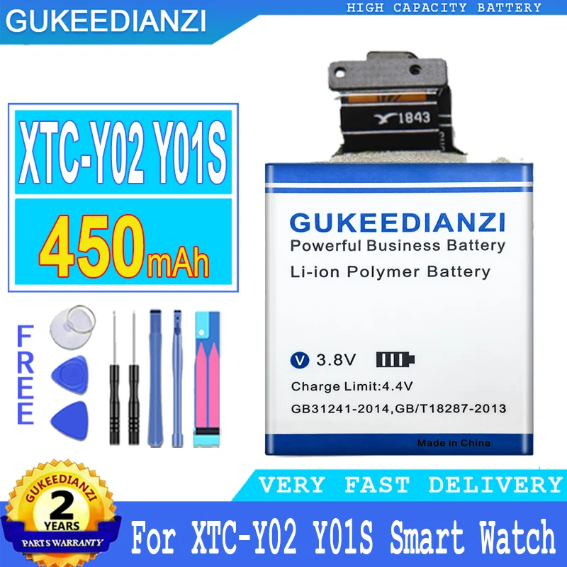 

Bateria 450mAh High Capacity Battery For XTC-Y02 Y01S Smart Watch Digital High Quality Battery