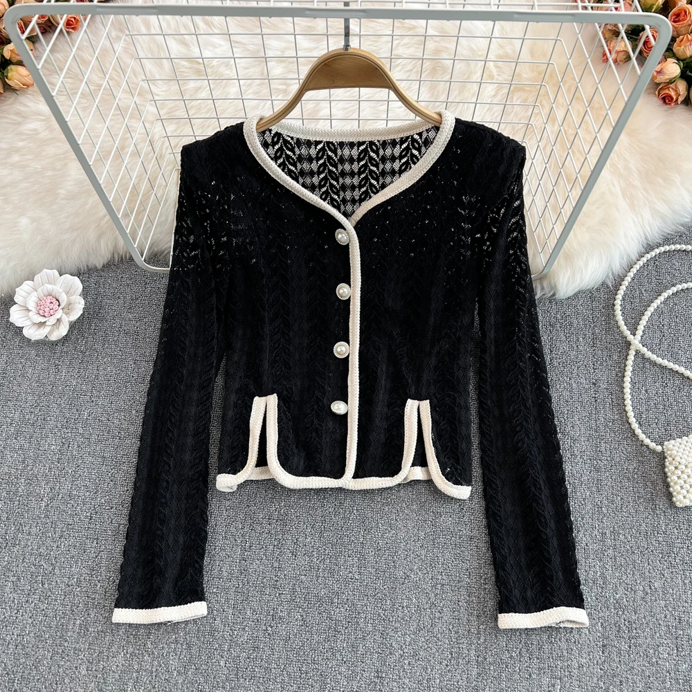 French Chic Colorblock V Neck Shirts for Women Single-breasted Long Sleeve Button Fashion Blouse Woman Cropped Tops Dropshipping
French Chic Colorblock V Neck Shirts for Women Single-breasted Long Sleeve Button Fashion Blouse Woman Cropped Tops Dropshipping