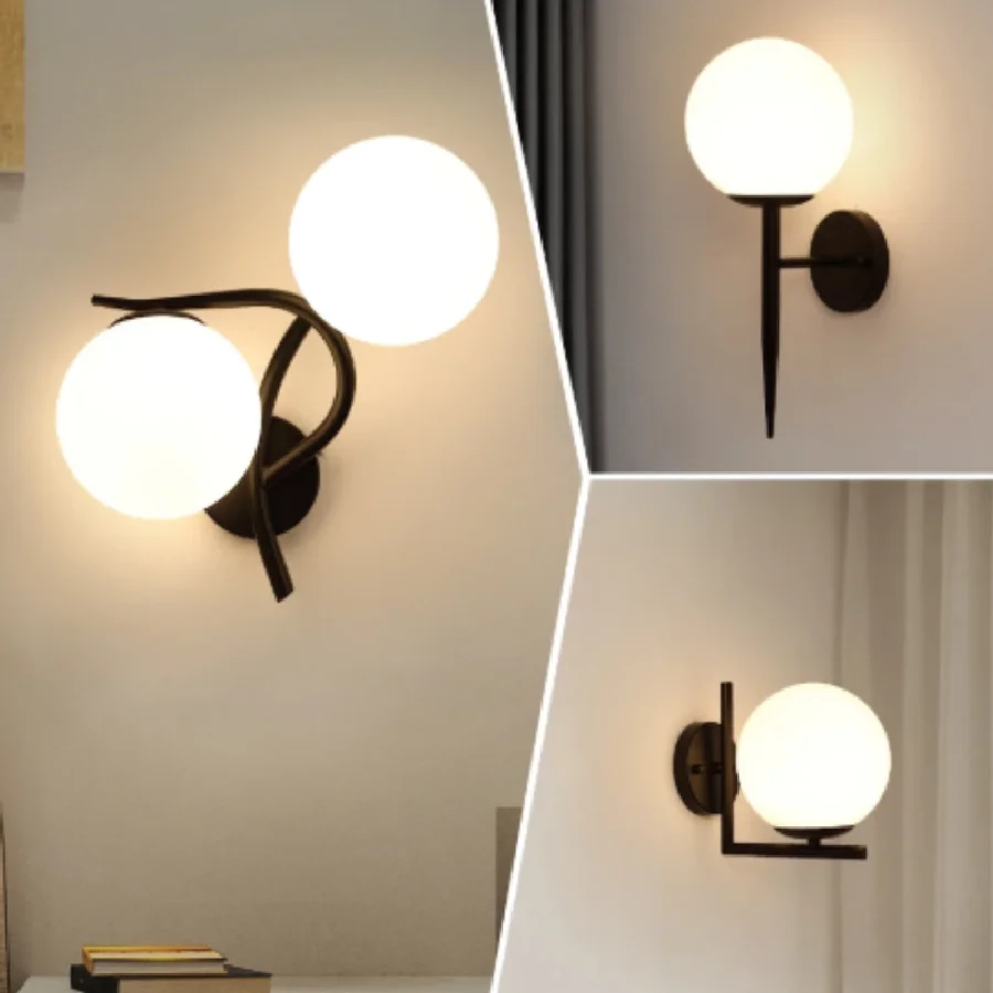 Modern Iron Wall Sconce Bedside Lamp Bedroom Living Room TV Background Wall Light Corridor Simple Black Glass Lampshade Lighting
Modern Iron Wall Sconce Bedside Lamp Bedroom Living Room TV Background Wall Light Corridor Simple Black Glass Lampshade Lighting