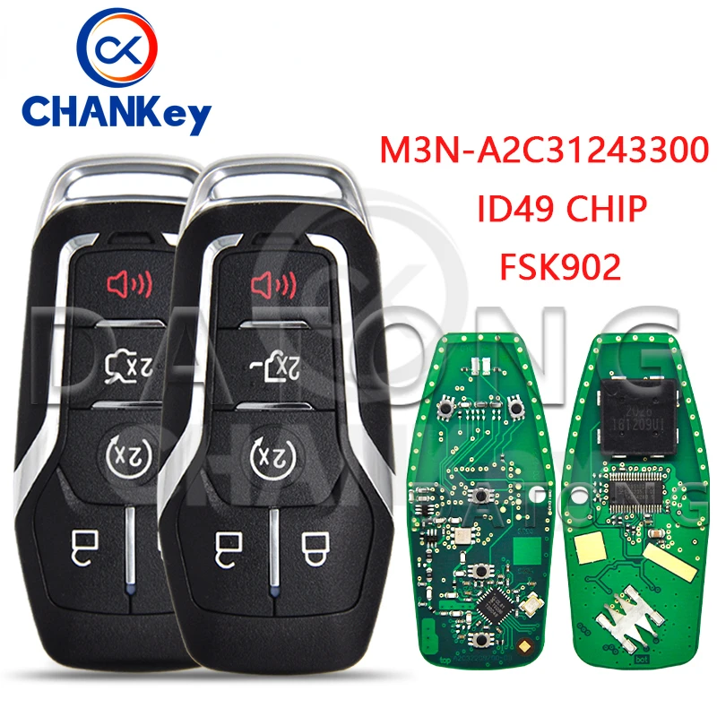 CHANKey Car Remote Control Key For Ford Fusion Explorer Edge Mustang F150 F250 F450 350 Super Duty ID49 FSK902 Keyless Card
CHANKey Car Remote Control Key For Ford Fusion Explorer Edge Mustang F150 F250 F450 350 Super Duty ID49 FSK902 Keyless Card