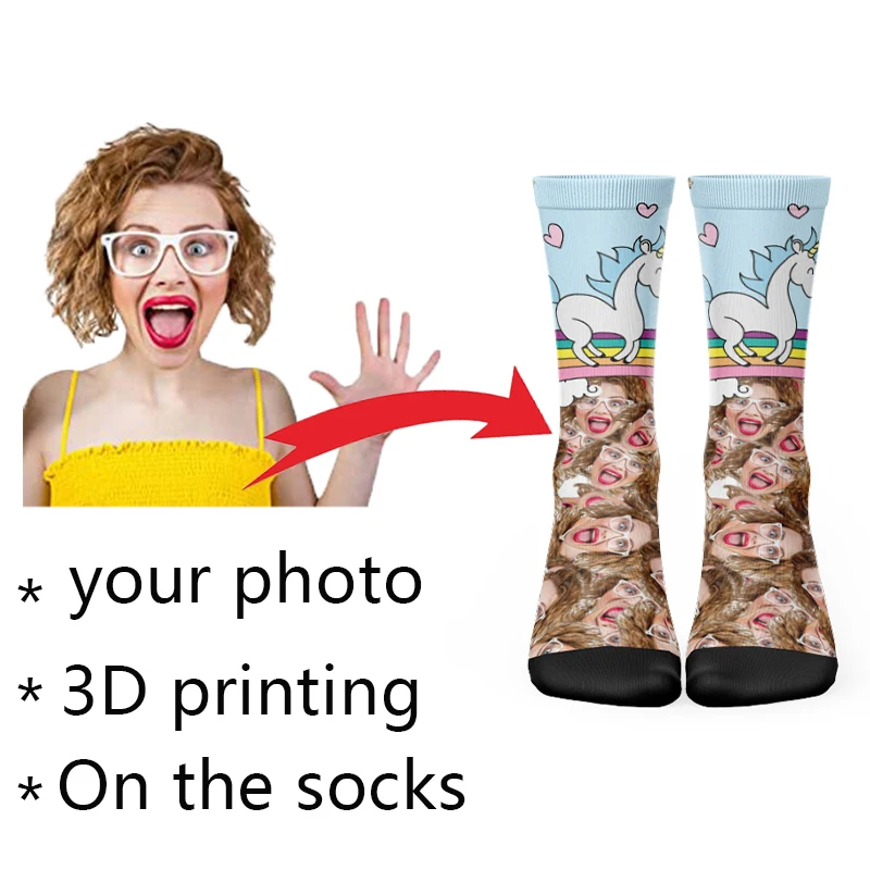 Customized Cartoon Socks Make Your Photo Plus Kaawai Unicorn Cute 3D Print Interesting Rainbow Socks Multi Style Combination
Customized Cartoon Socks Make Your Photo Plus Kaawai Unicorn Cute 3D Print Interesting Rainbow Socks Multi Style Combination