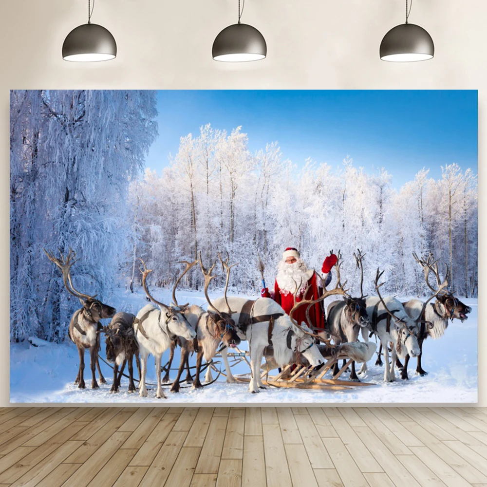 Winter White Forest Backdrops Merry Christmas Santa Claus Elk Carriage Family Party Decorations Studio Photography Booth Props
Winter White Forest Backdrops Merry Christmas Santa Claus Elk Carriage Family Party Decorations Studio Photography Booth Props