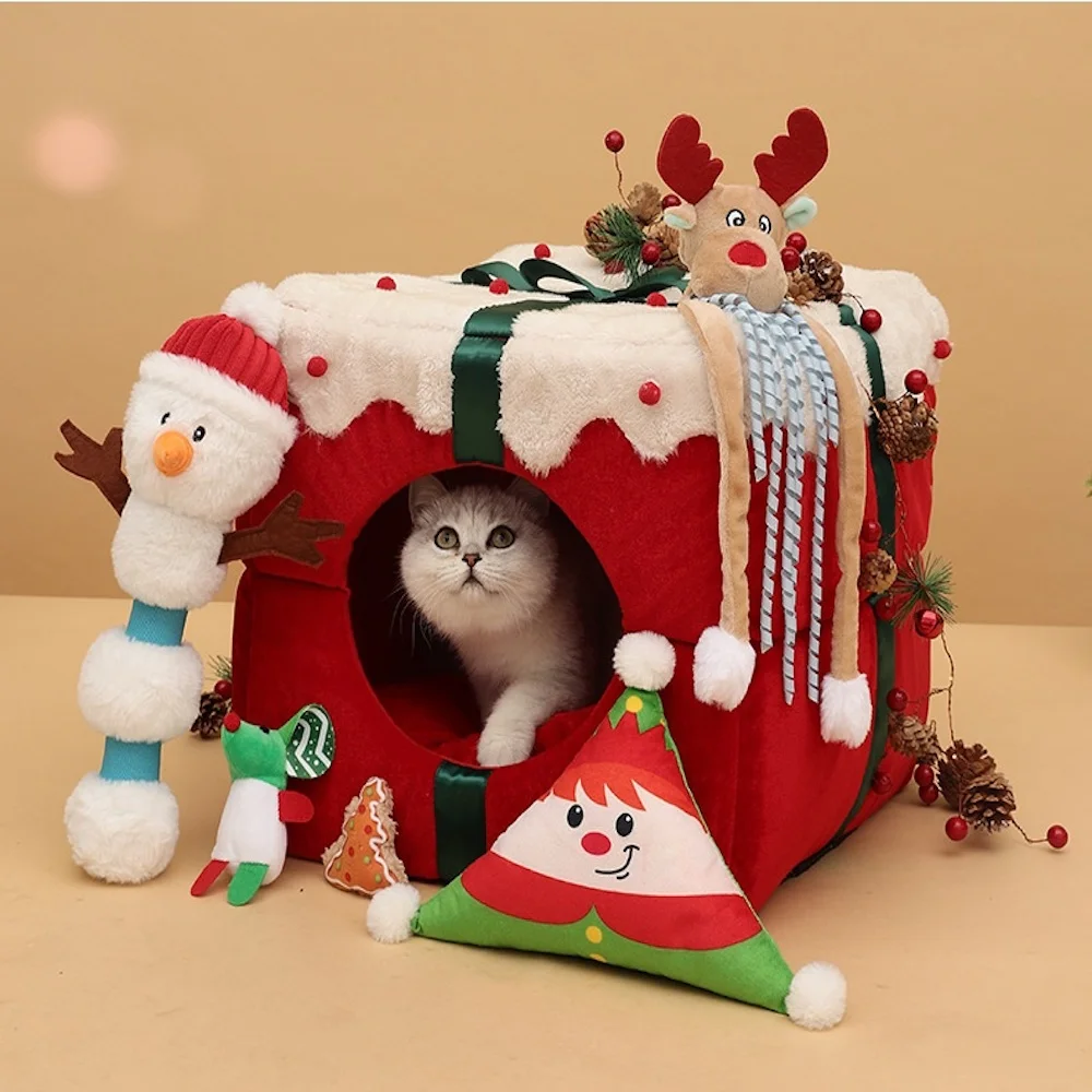 Cat Bed House Christmas Tree Shape Puppy Kennel Washable Cat Mat Kitten Cave Winter Warm Pet Beds for Cats Dogs Pet Accessories
Cat Bed House Christmas Tree Shape Puppy Kennel Washable Cat Mat Kitten Cave Winter Warm Pet Beds for Cats Dogs Pet Accessories