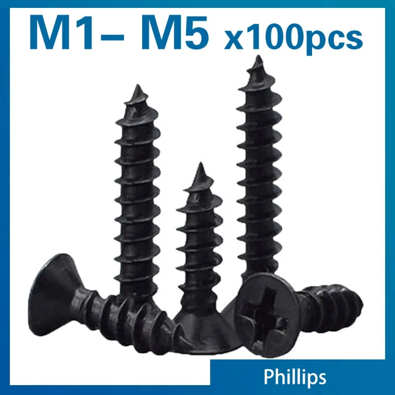 Саморезы с потайной и плоской головкой XMSJ черные M1-M5
Саморезы с потайной и плоской головкой XMSJ черные M1-M5