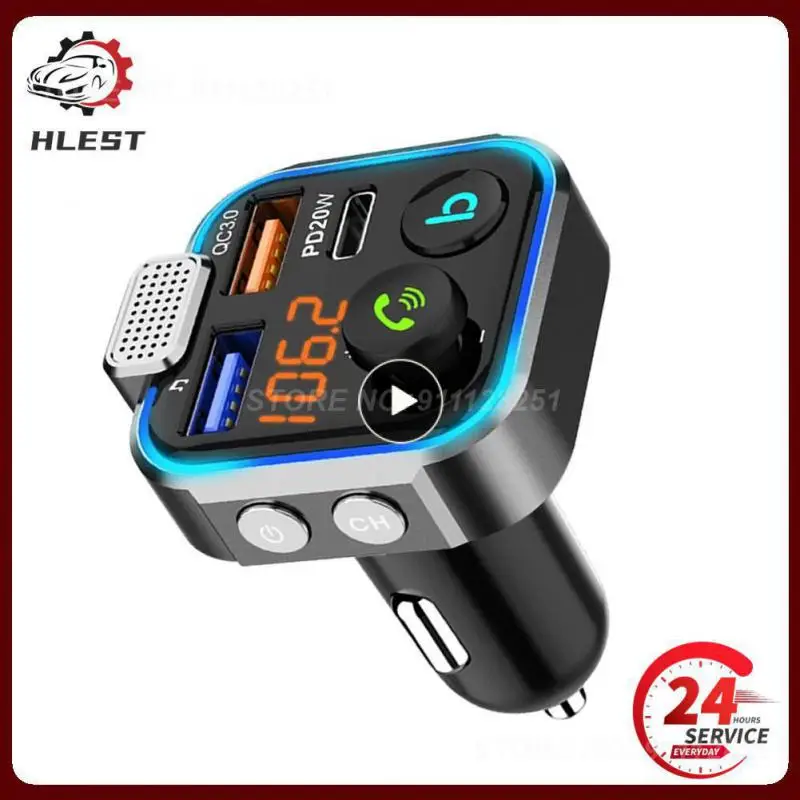 

Mp3 Player Pd 20w Durable Bluetooth Fm Transmitter Support U Disk Hands Free Universal Car Adapter Qc3.0 Fast Usb Charger