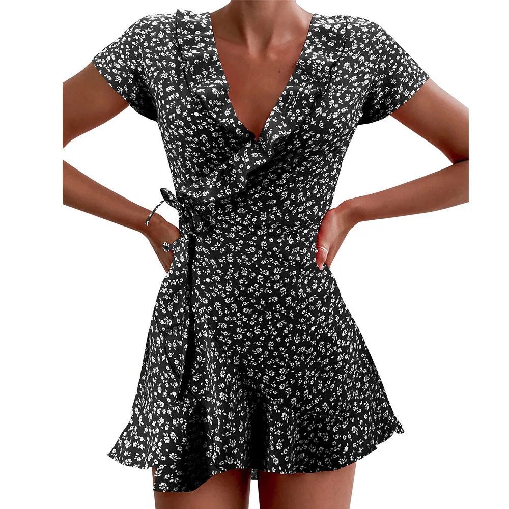 Short Dress for Lady Chic Flowers Mini Dress V-neck Bandage Summer Women’s Floal A-Line Dress Sweet Elegant Floral Ruffles
Short Dress for Lady Chic Flowers Mini Dress V-neck Bandage Summer Women’s Floal A-Line Dress Sweet Elegant Floral Ruffles