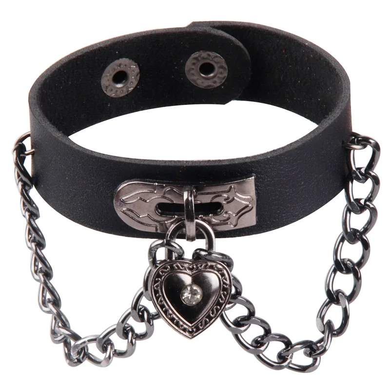 Personality Punk Style Heart Lock Bracelet Adjustable Trend Tassel Chain Wristband Leather Bangle Women Wrist Strap Accessories
Personality Punk Style Heart Lock Bracelet Adjustable Trend Tassel Chain Wristband Leather Bangle Women Wrist Strap Accessories