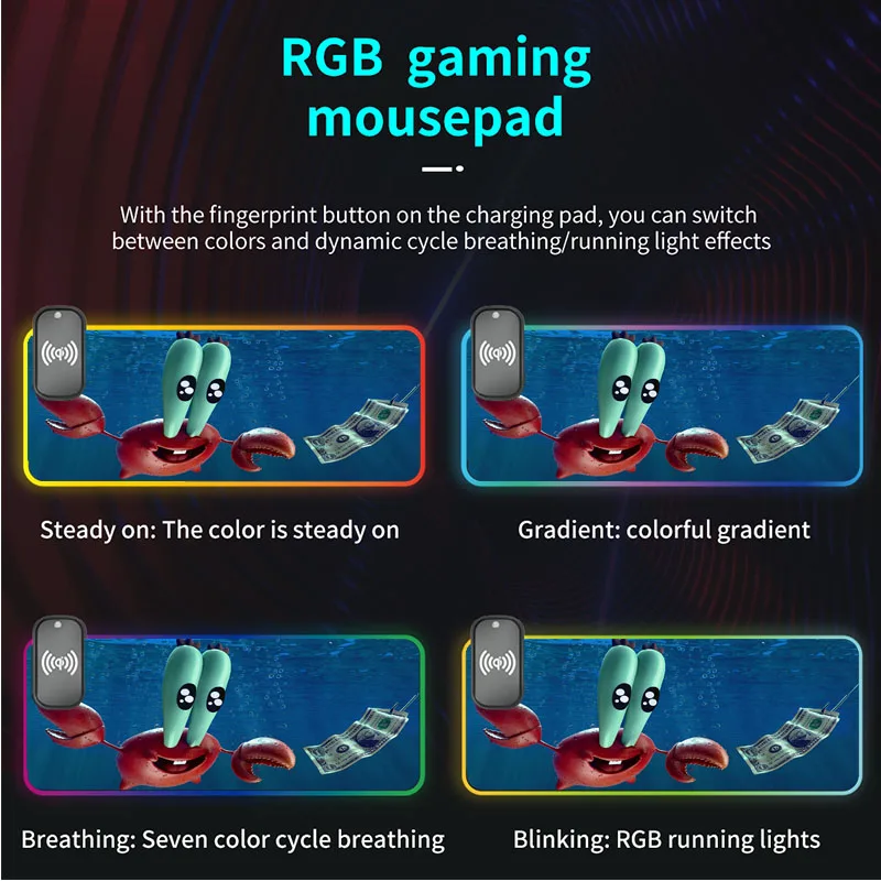 Wireless Mousepad Captain Eugene H. Armor Abs Krabs Large keyboard pad Cybercafe video game Mousepad Thickened rubber bottom
Wireless Mousepad Captain Eugene H. Armor Abs Krabs Large keyboard pad Cybercafe video game Mousepad Thickened rubber bottom