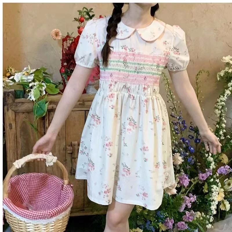 Sweet Woman Dress Peter Pan Collar Puff Sleeve A-line Robe Vestido Femme Floral Chic Cute Summer Dresses 2023 Vestidos De Mujer
Sweet Woman Dress Peter Pan Collar Puff Sleeve A-line Robe Vestido Femme Floral Chic Cute Summer Dresses 2023 Vestidos De Mujer