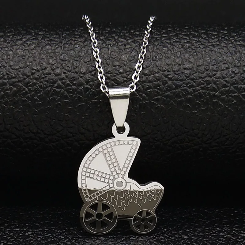 Fashion Baby Carriage Stainless Steel Necklaces Women Silver Color Statement Necklace Jewelry colgantes mujer moda N188S07
Fashion Baby Carriage Stainless Steel Necklaces Women Silver Color Statement Necklace Jewelry colgantes mujer moda N188S07