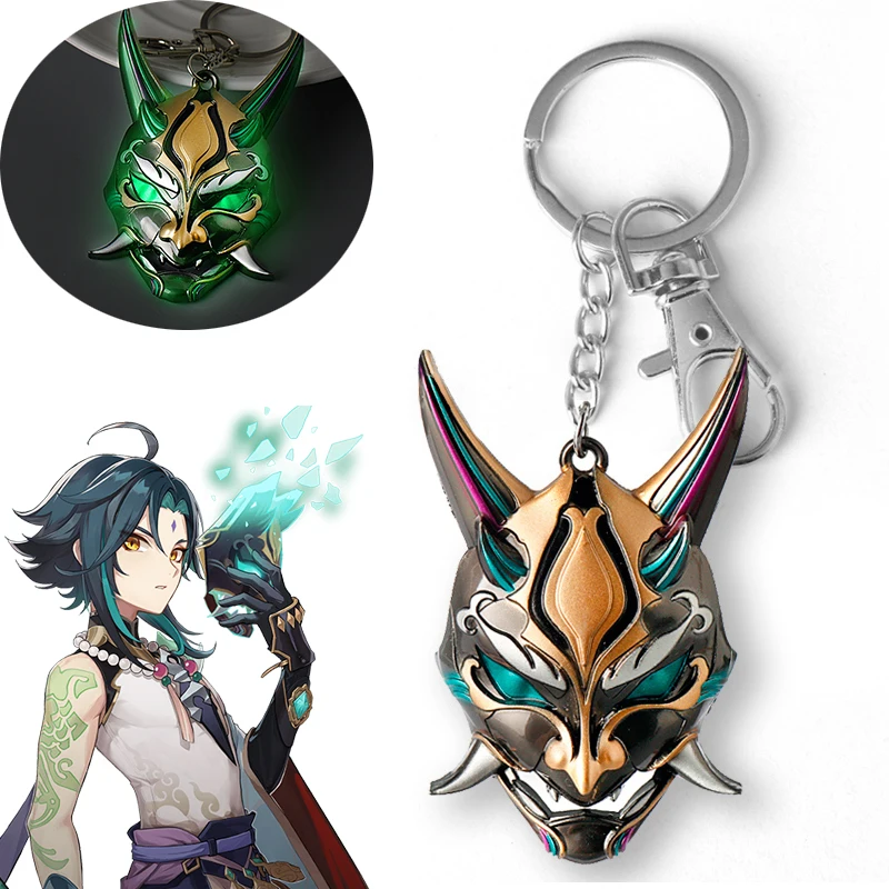 Game Genshin Impact Cosplay Xiao Mask Keychain luminous Mask Pendants Key Chain Necklace for Women Men porte clé Jewelry Gift
Game Genshin Impact Cosplay Xiao Mask Keychain luminous Mask Pendants Key Chain Necklace for Women Men porte clé Jewelry Gift