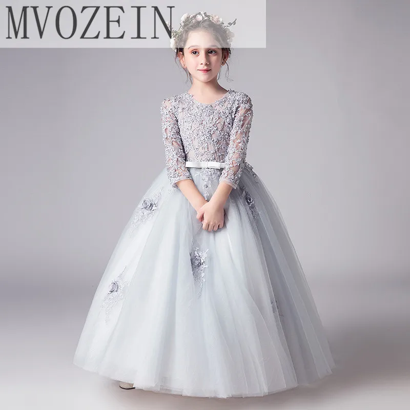 Ankle-Length Girls Party Evening Dresses Appliques Baby's Birthday Long Dress ceremony Three Quarter Performance girls gowns
Ankle-Length Girls Party Evening Dresses Appliques Baby's Birthday Long Dress ceremony Three Quarter Performance girls gowns