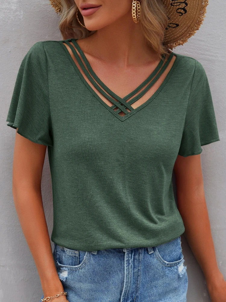 Women's Summer Oversized T-Shirt Ladies Tops Fashion Short Sleeve Solid Color V-Neck Casual Shirts Female
Women's Summer Oversized T-Shirt Ladies Tops Fashion Short Sleeve Solid Color V-Neck Casual Shirts Female