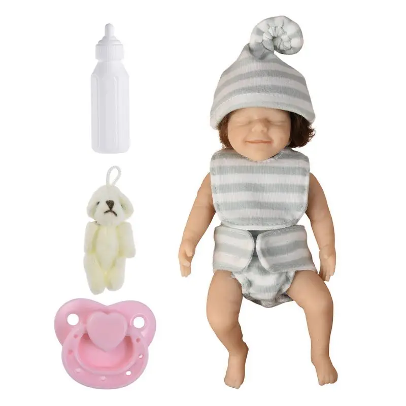

Миниатюрные куклы-младенцы, реалистичные куклы для новорожденных, Детские реалистичные силиконовые куклы с полным телом для малышей, подарки на день рождения