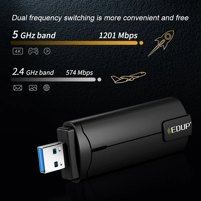 Беспроводной Wi-Fi адаптер с антенной, 802 Мбит/с, USB 2,4, два диапазона 574, 11Ax/Ac/A/B/G/N
Беспроводной Wi-Fi адаптер с антенной, 802 Мбит/с, USB 2,4, два диапазона 574, 11Ax/Ac/A/B/G/N