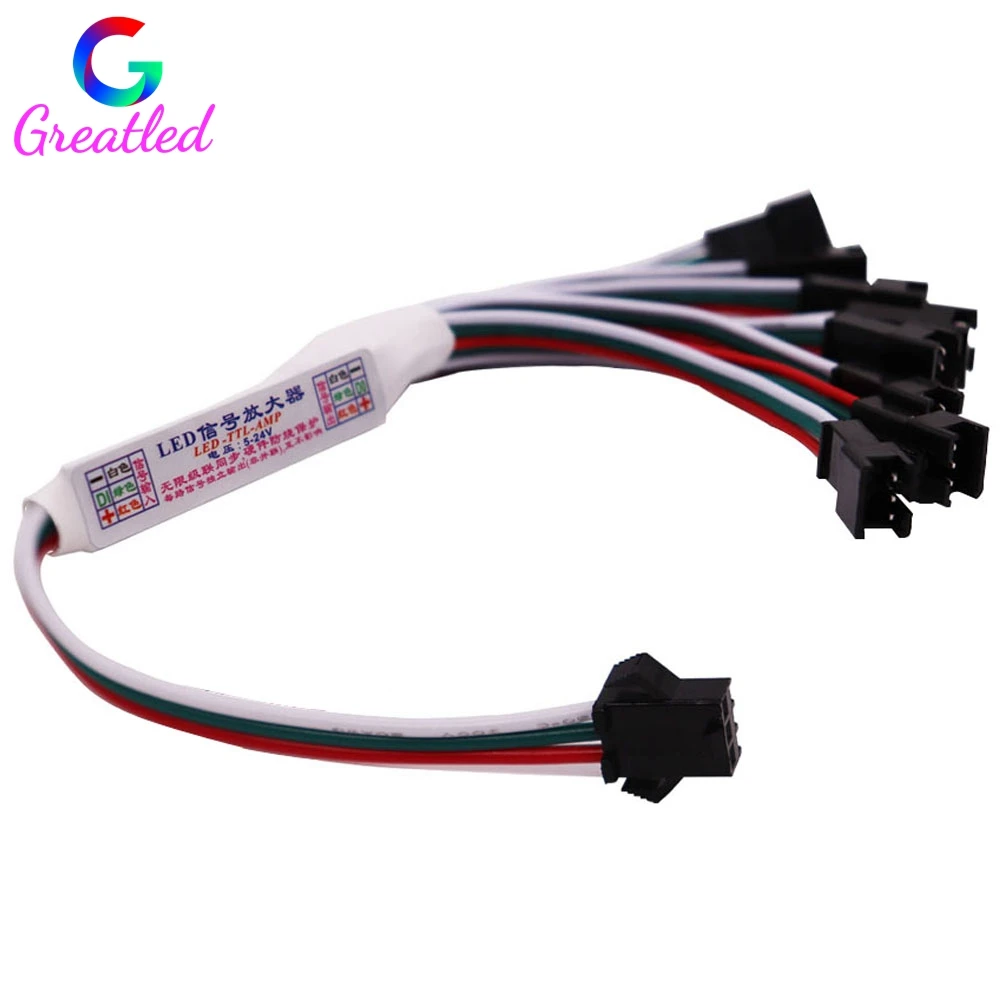 Led Signal Amplifier Repeater Controller Replicator For WS2812B WS2811 SK6812 3Pin RGBIC Addressable LED Strip Module 1 TO 4/8
Led Signal Amplifier Repeater Controller Replicator For WS2812B WS2811 SK6812 3Pin RGBIC Addressable LED Strip Module 1 TO 4/8
