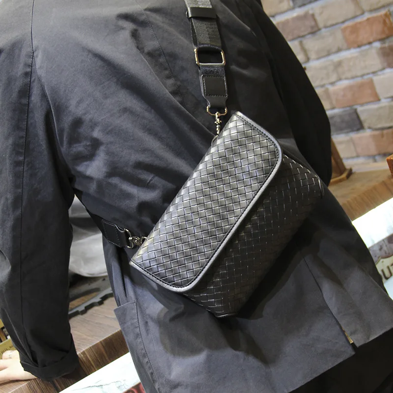 Fashion Small Weave Men Bags Shoulder Crossbody Vintage Leather Messenger Bag for Male Single Man Shoulder Bag Sling Backpack
Fashion Small Weave Men Bags Shoulder Crossbody Vintage Leather Messenger Bag for Male Single Man Shoulder Bag Sling Backpack