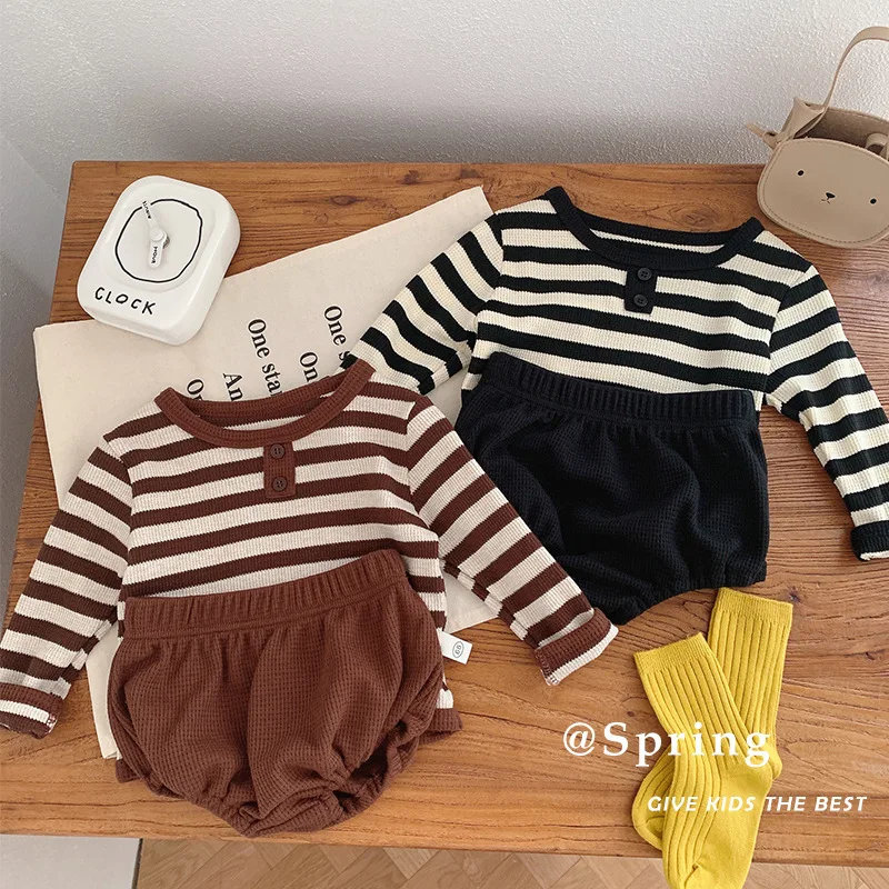 2023 Spring Autumn Baby Boys Clothes Set Cotton Solid Elastic Wasit PPshorts Suit Striped Pullover Bottoming Toddler Outfit
2023 Spring Autumn Baby Boys Clothes Set Cotton Solid Elastic Wasit PPshorts Suit Striped Pullover Bottoming Toddler Outfit