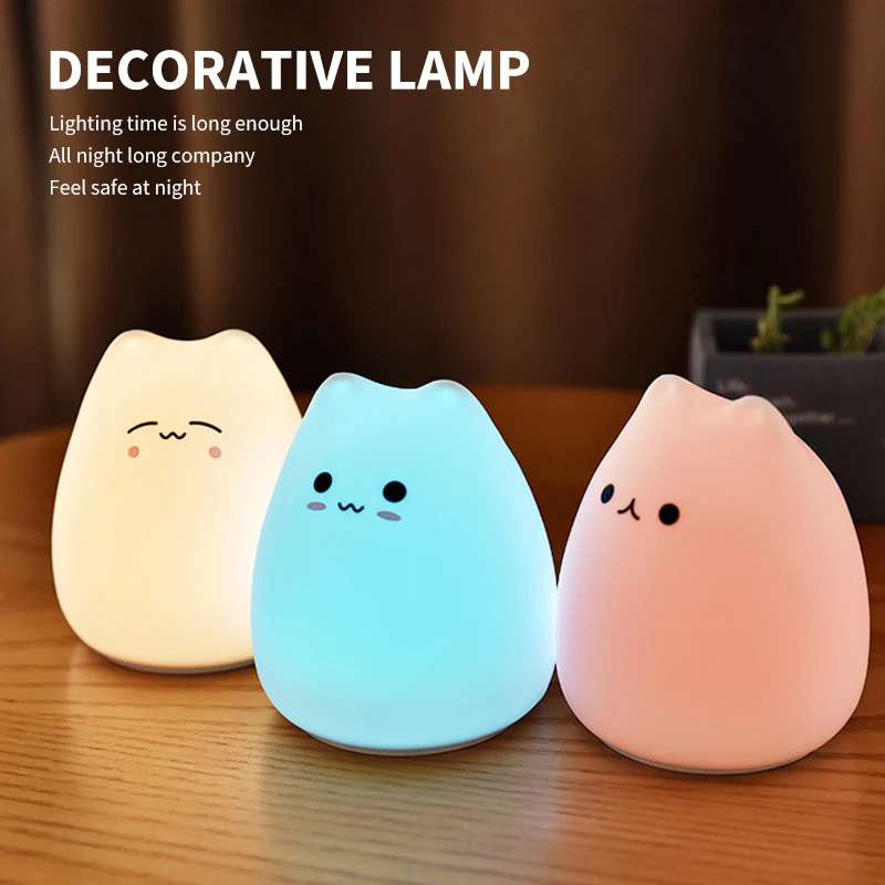 LED Night Lamp Kawaii Night Light Quran Touch Sensor Cat Silicone Animal Lights Lantern Gift Decorative Lamp Kitten Lamp
LED Night Lamp Kawaii Night Light Quran Touch Sensor Cat Silicone Animal Lights Lantern Gift Decorative Lamp Kitten Lamp