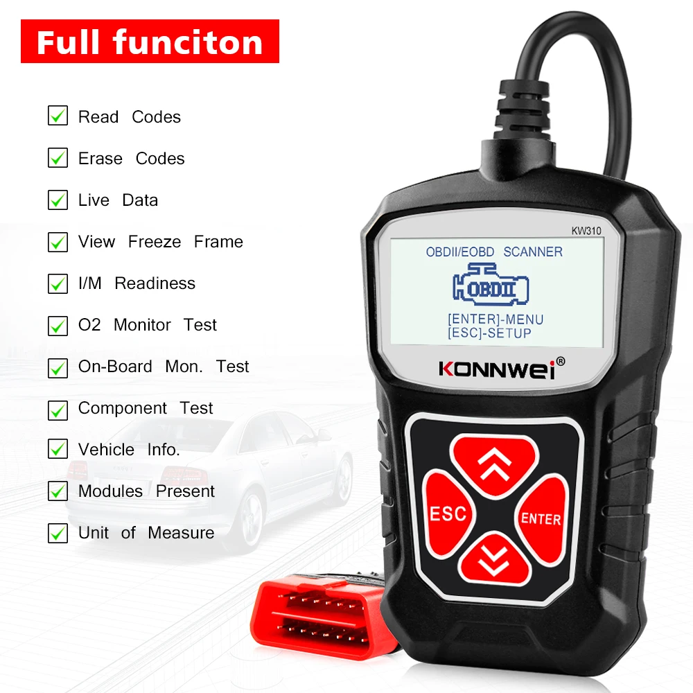 KONNWEI KW310 OBD2 сканер Konnwei для Авто OBD 2 Автомобильный сканер диагностический инструмент Автомобильный сканер автомобильные инструменты PK Elm327
KONNWEI KW310 OBD2 сканер Konnwei для Авто OBD 2 Автомобильный сканер диагностический инструмент Автомобильный сканер автомобильные инструменты PK Elm327
