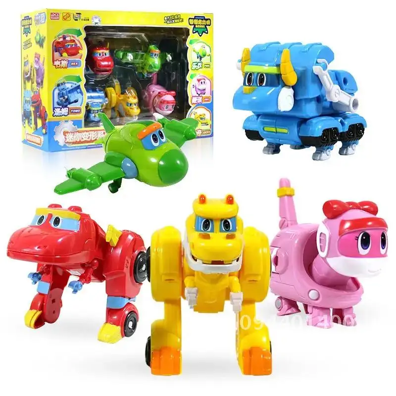 ABS Min Transformation Gogo Dino Фигурки REX Деформация Автомобиль Самолет Моторная лодка Кран