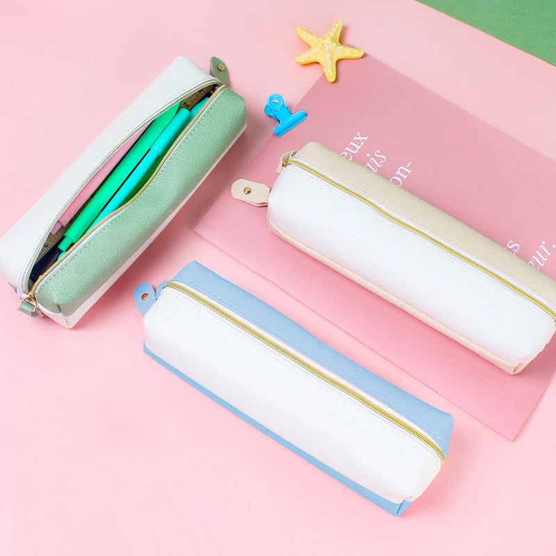 Large Capacity Pencil Bag Double Zipper PU Leather Pen Bag Stationery Holder Box Simple Pencil Pouch Student School Supplies
Large Capacity Pencil Bag Double Zipper PU Leather Pen Bag Stationery Holder Box Simple Pencil Pouch Student School Supplies