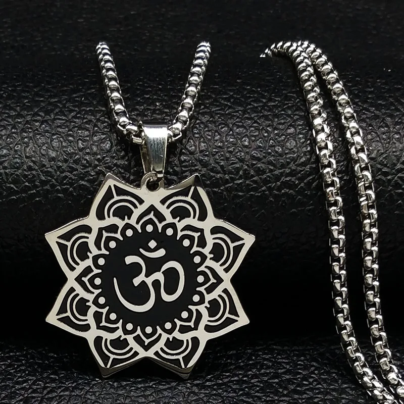 Yoga Lotus Stainless Steel Statement Necklace Women Black Silver Color Spirit Necklace Jewelry collares N725S08
Yoga Lotus Stainless Steel Statement Necklace Women Black Silver Color Spirit Necklace Jewelry collares N725S08