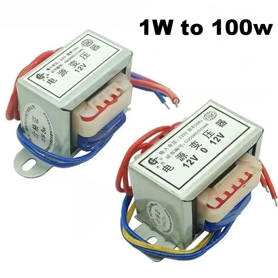 

1W 2W 3W 5W 10W 20W 30W 50W 60W 80W 100W Power Transformer Input AC 220V 50HZ Output AC 6V 9V 12V 15V 18V 24V Single/Dual