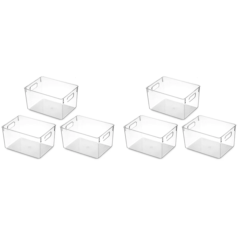 6 Pack Refrigerator Organizer Bins - Stackable Fridge Organizers With Cutout Handles For Freezer,Cabinet, Countertops
6 Pack Refrigerator Organizer Bins - Stackable Fridge Organizers With Cutout Handles For Freezer,Cabinet, Countertops
