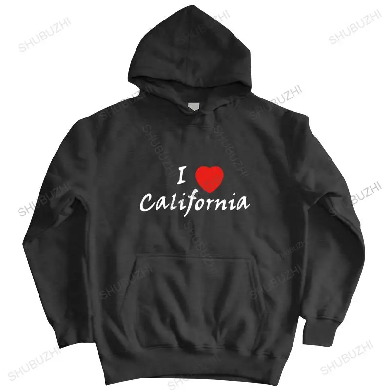 Хлопковая толстовка мужская осенняя хлопковая с капюшоном куртка I love California