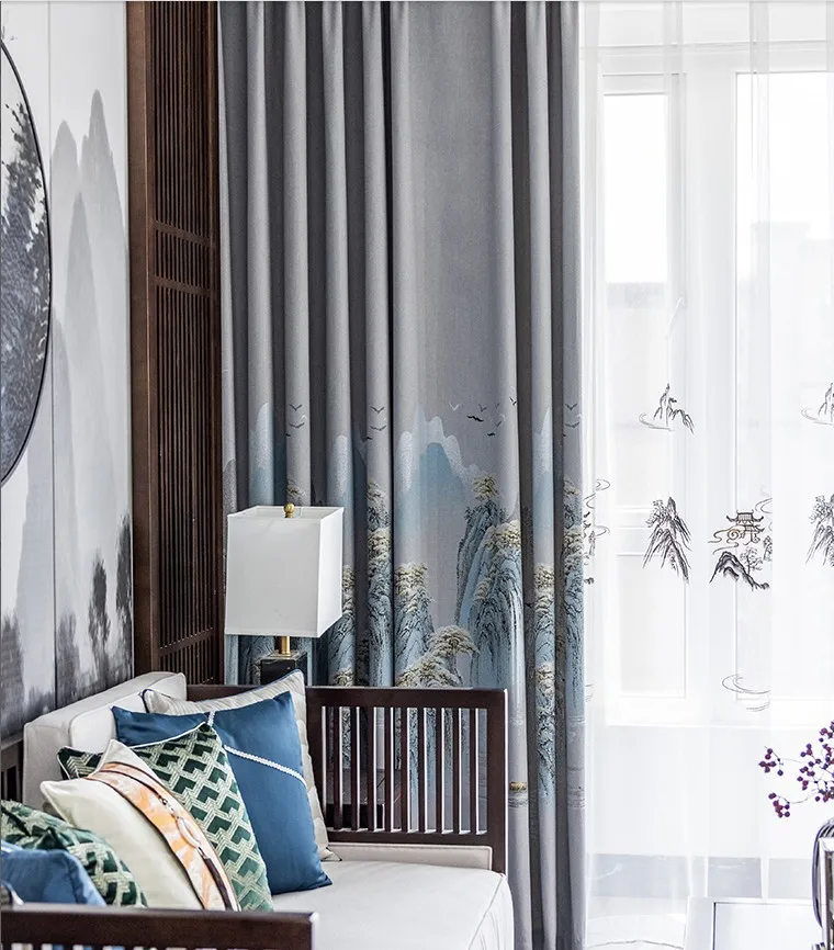 New Chinese style Curtain Shading 2023 New Living Room Bedroom Zen Landscape Painting Teahouse Study Soundproof Jacquard Curtain
New Chinese style Curtain Shading 2023 New Living Room Bedroom Zen Landscape Painting Teahouse Study Soundproof Jacquard Curtain