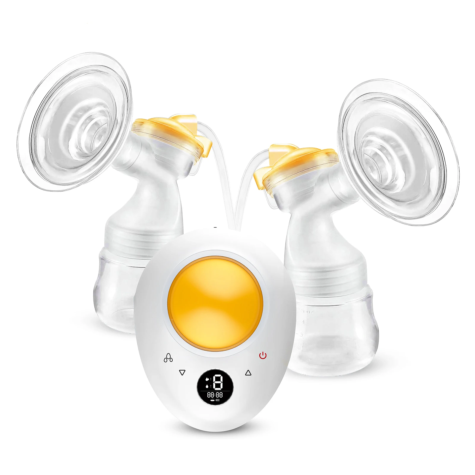 

Double Electric Breast Pump for Breastfeeding Night Light 3 Modes Low Noise Anti-Backflow LED Display Dual 150ml Milk Bottles
