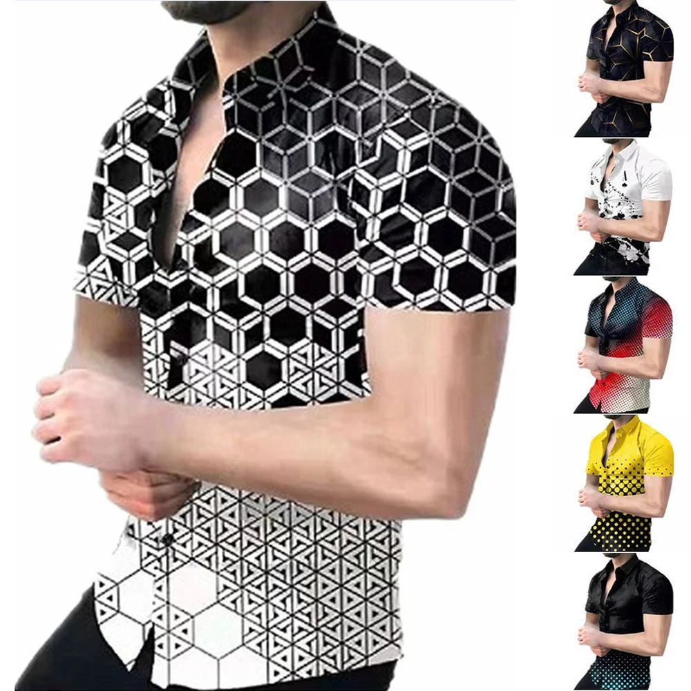 Men's New Spring Men's Short Sleeve Printed Casual Personality Lapel Large Size Shirt
Men's New Spring Men's Short Sleeve Printed Casual Personality Lapel Large Size Shirt