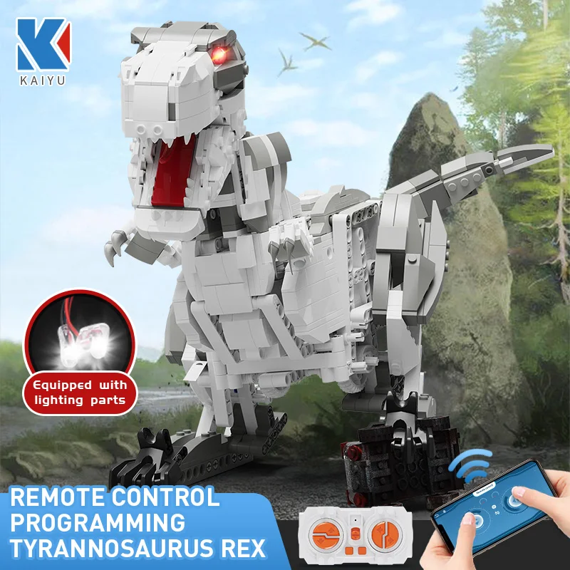 

K96113 Jurassic World Technical APP Remote Control Dinosaur Program Bricks Building Blocks Sets Toy For Kids Assembling Gift Moc