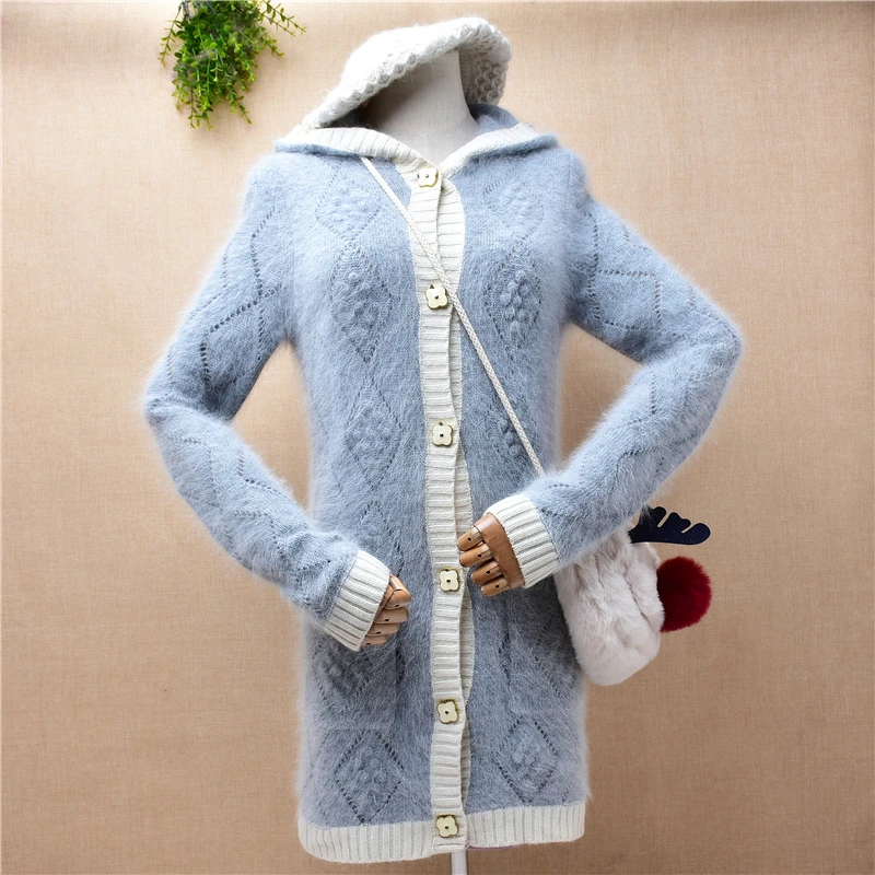 Женский модный серый Пушистый Плюшевый шерстяной вязаный тонкий кардиган из ангоры с длинными рукавами и капюшоном из кроличьего меха, кур...
Женский модный серый Пушистый Плюшевый шерстяной вязаный тонкий кардиган из ангоры с длинными рукавами и капюшоном из кроличьего меха, кур...