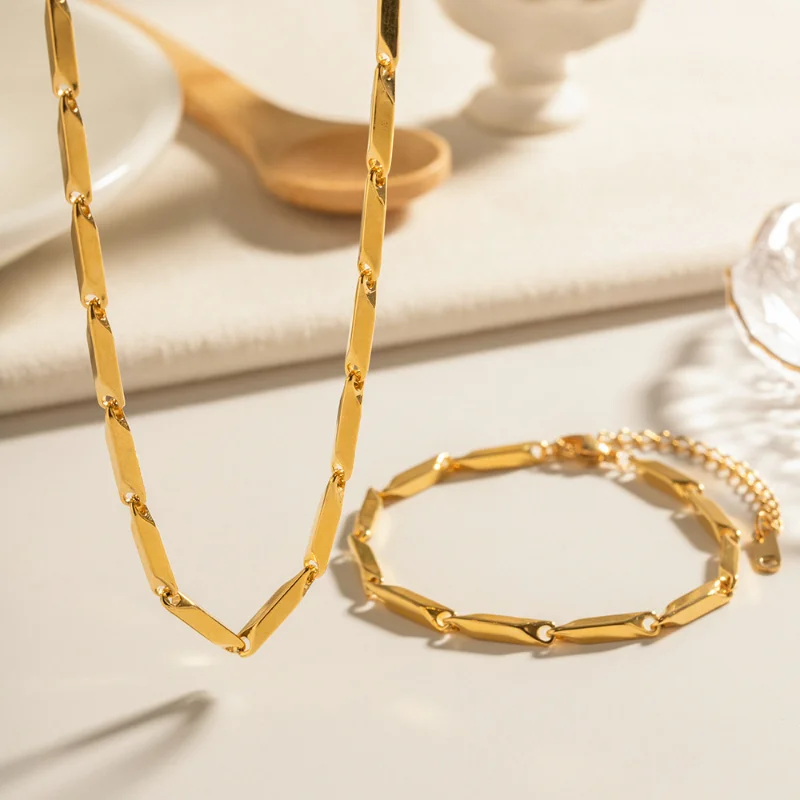 Minar Punk Rhombus Bevel Chains Necklaces for Women Man Unisex 18K Gold Plating Stainless Steel Anti Tarnish Choker Necklace
Minar Punk Rhombus Bevel Chains Necklaces for Women Man Unisex 18K Gold Plating Stainless Steel Anti Tarnish Choker Necklace