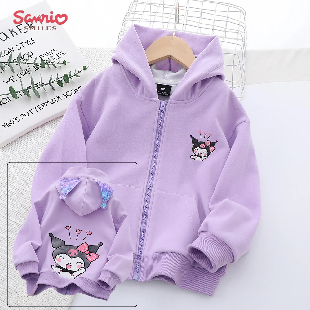 Kawaii Sanrio Kuromi My Melody детские куртки осень повседневный спортивный кардиган с капюшоном куртка для девочек модные новые детские топы 
Kawaii Sanrio Kuromi My Melody детские куртки осень повседневный спортивный кардиган с капюшоном куртка для девочек модные новые детские топы