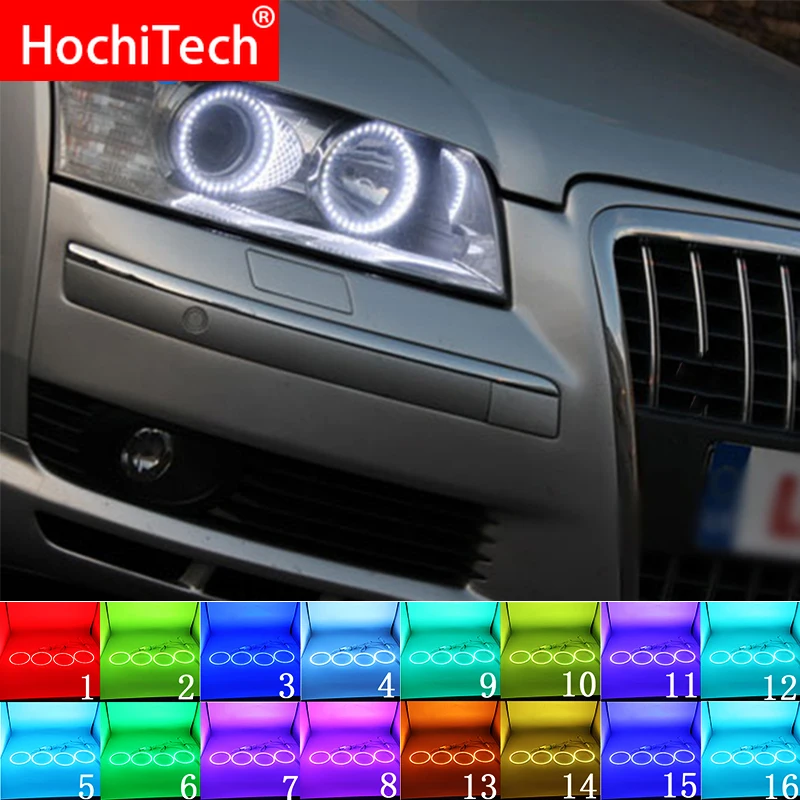 Новейшие разноцветные светодиодные фары RGB Angel Eyes Halo Ring Eye DRL RF с дистанционным управлением для Audi A8 S8 2004 2005 2006 2007 2008 2009
Новейшие разноцветные светодиодные фары RGB Angel Eyes Halo Ring Eye DRL RF с дистанционным управлением для Audi A8 S8 2004 2005 2006 2007 2008 2009