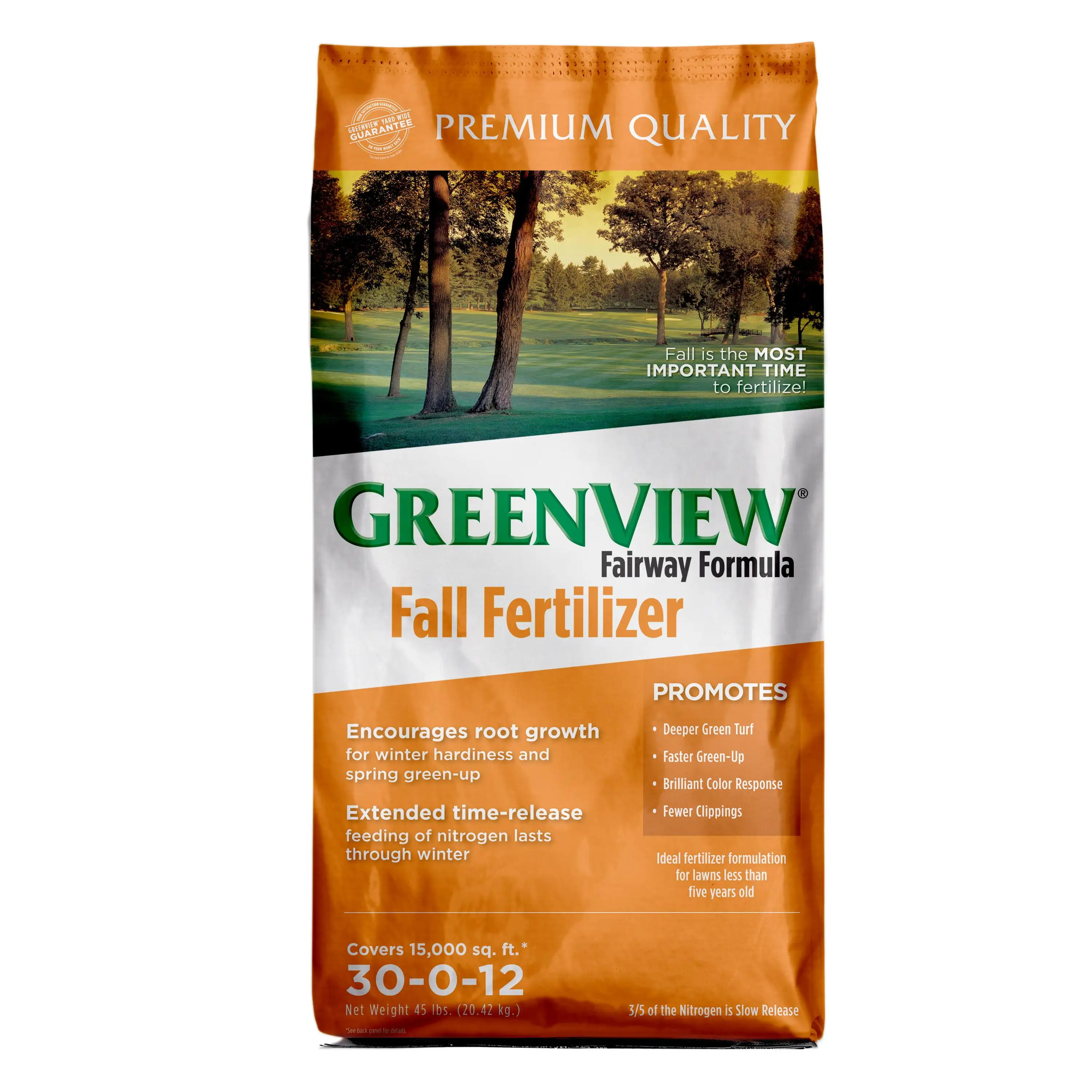 GreenView Fairway Formula Fall Lawn Fertilizer - 45 lb. - Covers 15,000 sq. ft. 
GreenView Fairway Formula Fall Lawn Fertilizer - 45 lb. - Covers 15,000 sq. ft.