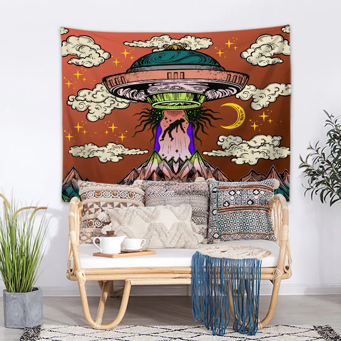 

Psychedelic Alien Tapestry Hippie Tapestry Bohemian Bedroom Decor Aesthetic Tapestries Wall Decoration Items Wall Art Tapestries