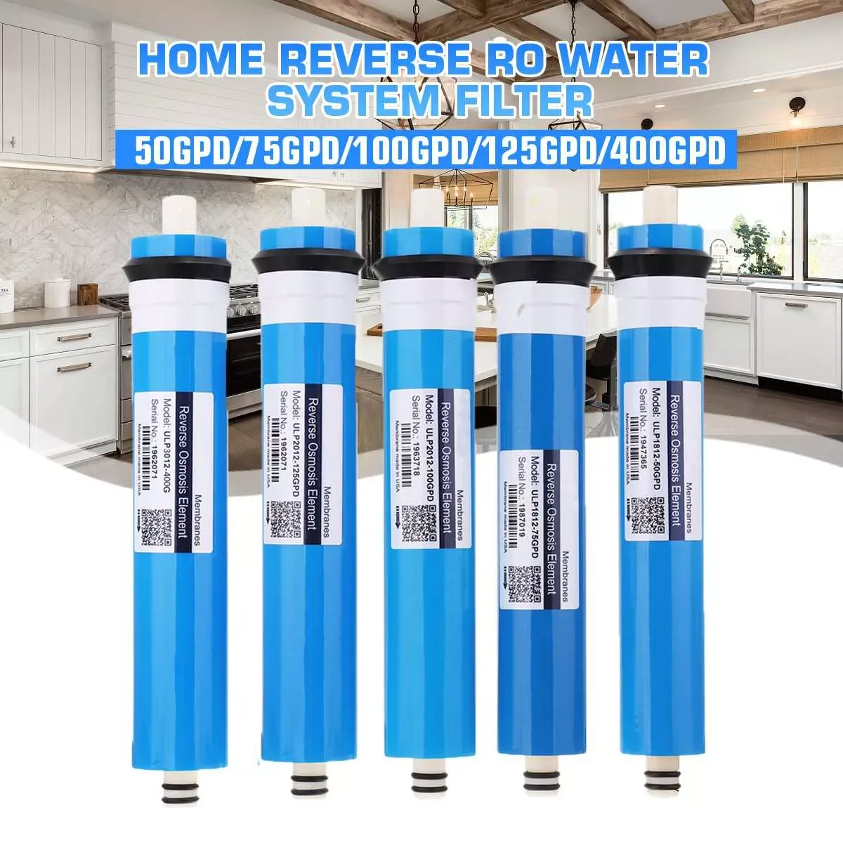 50/75/100/125/400GPD Reverse Osmosis RO Membrane Water Filter Replacement RO Water System Filter Water Drinking Purifier
50/75/100/125/400GPD Reverse Osmosis RO Membrane Water Filter Replacement RO Water System Filter Water Drinking Purifier