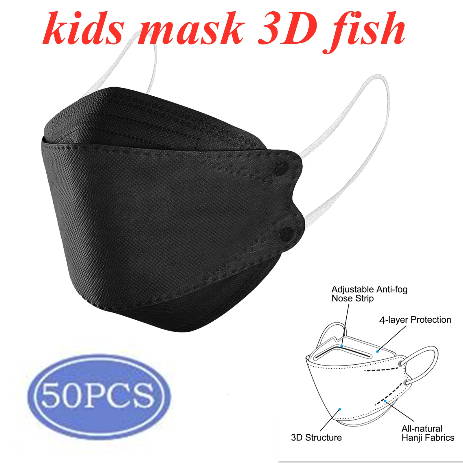 50pcs High Quality 4 Layers Masks For Children Kids Comfortable Breathable Black Fish Face Masks Halloween Cosplay Masque Enfant
50pcs High Quality 4 Layers Masks For Children Kids Comfortable Breathable Black Fish Face Masks Halloween Cosplay Masque Enfant